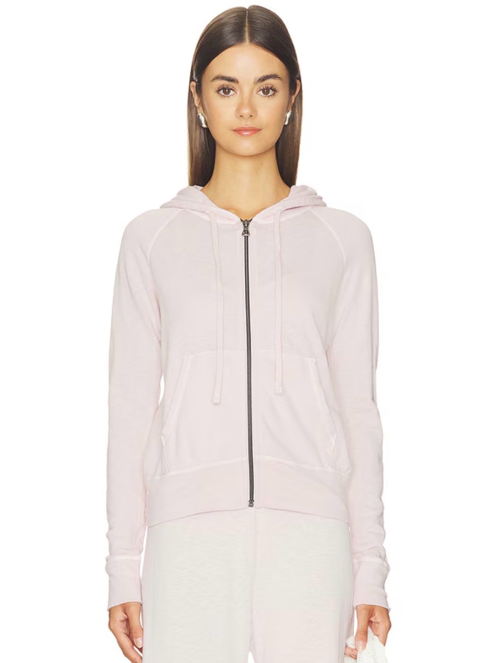 James Perse Pale Pink Full-Zip Hoodie Size 2 - Medium $225